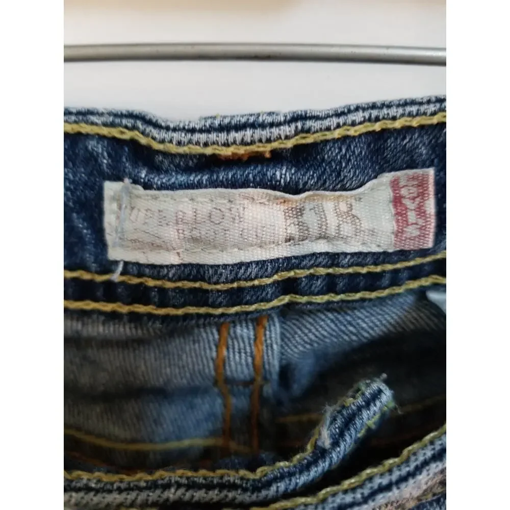 VTG Levi's 518 Jeans 13M Juniors Faded Wash Bleached Look Superlow Bootcut